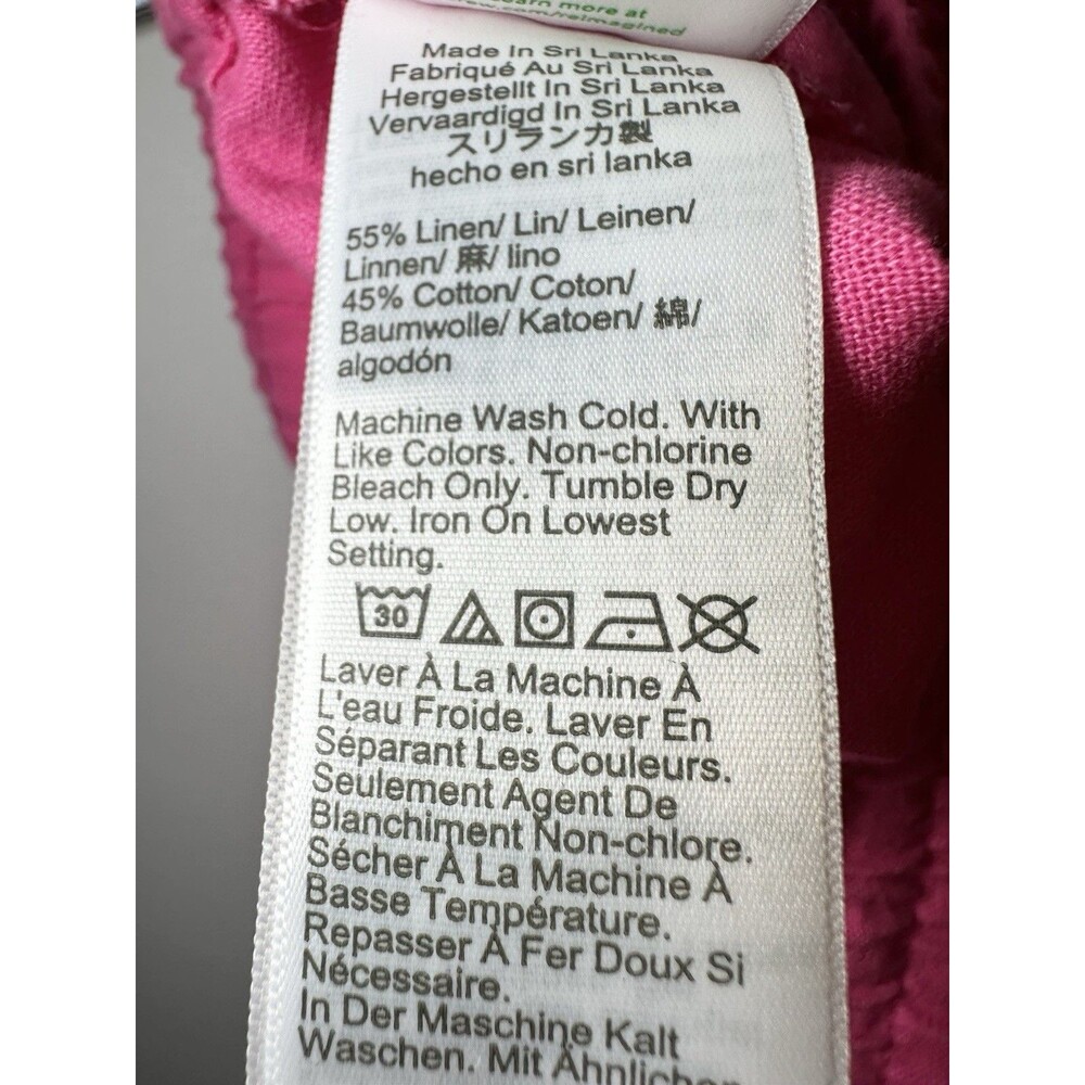 J. Crew Hot Pink Linen Blend Pull On Drawstring Elastic Waist Ankle Pant Women 2 - Picture 6 of 10